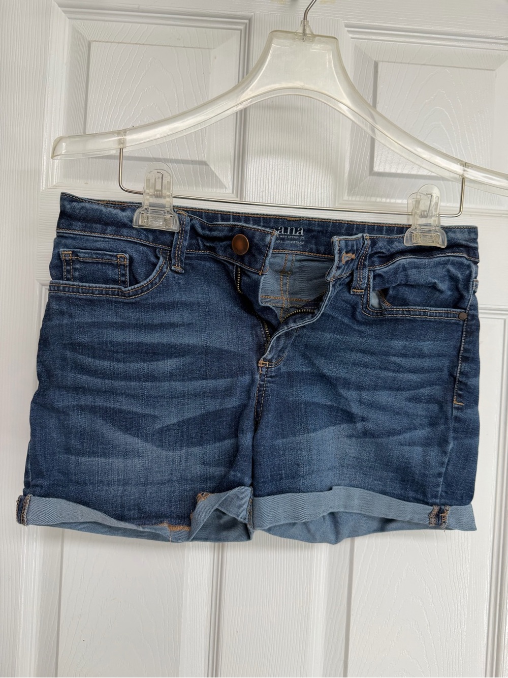 a.n.a Dark Blue Rolled Hem Denim Shorts